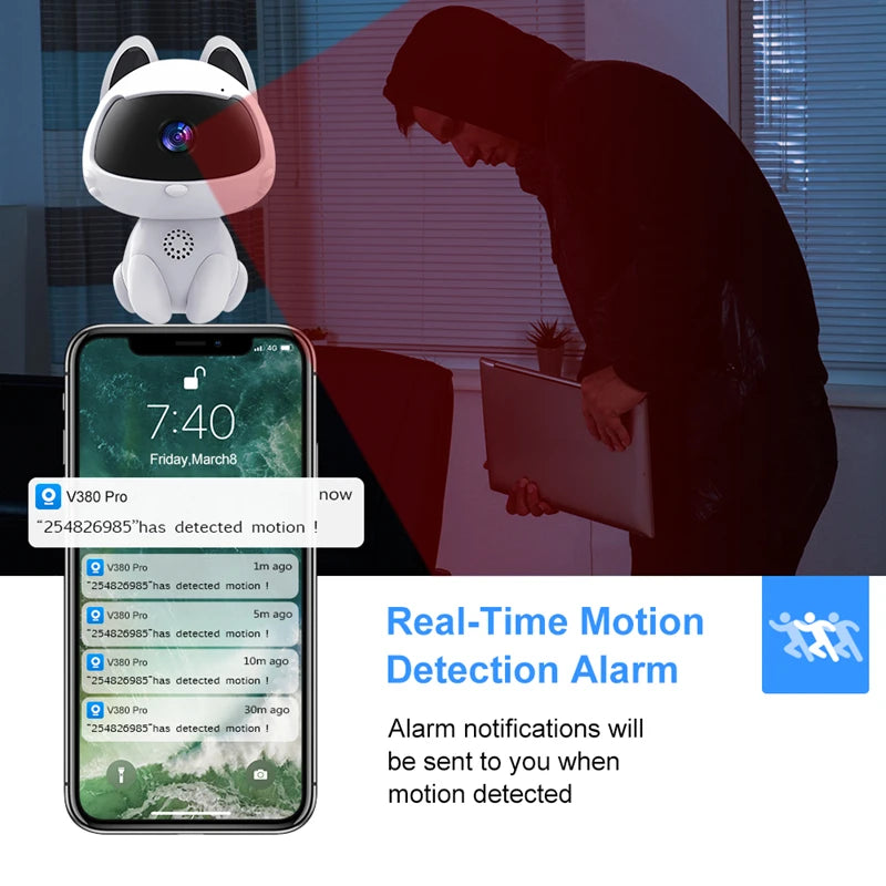Automatic Tracking 360° Smart Home Security Camera